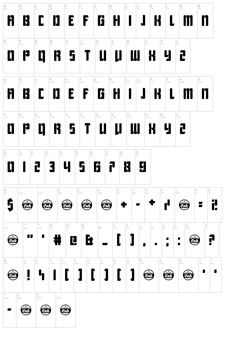 League of Extraordinary Justice font map